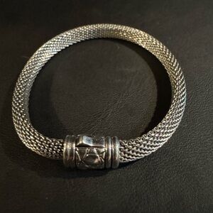 JAI Sterling Silver Mesh Bracelet With Croco Accent